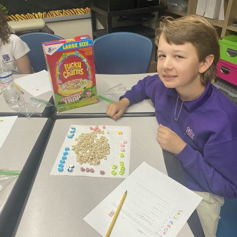 5th Grade Calculates Data with Lucky Charms Cereal