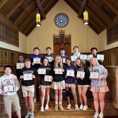 Private Boarding High School | Georgia Boarding Schools | Student-athletes recognized at Winter Sports Assembly