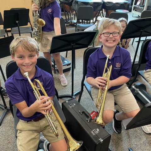 Georgia Private School | Boarding School Near Me | 4th Grade Band & Their New Instruments